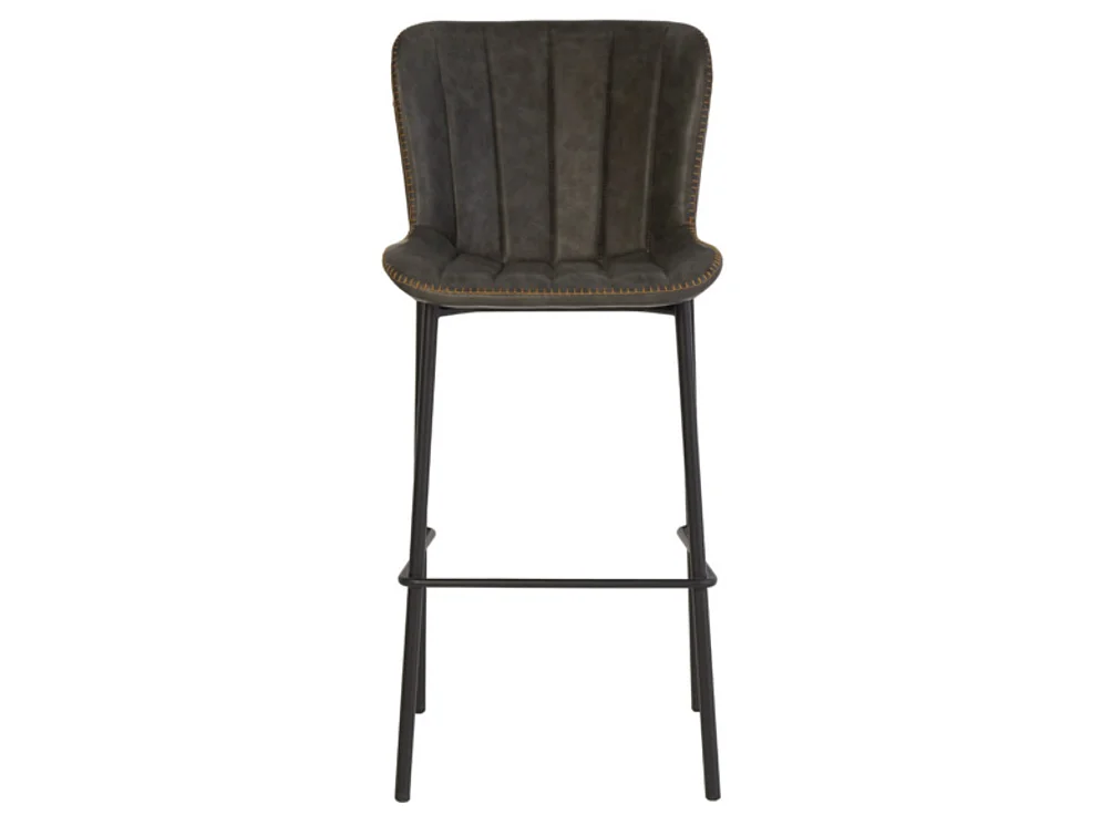 Chaise de bar industriel simili cuir Kilar-Couleur Gris