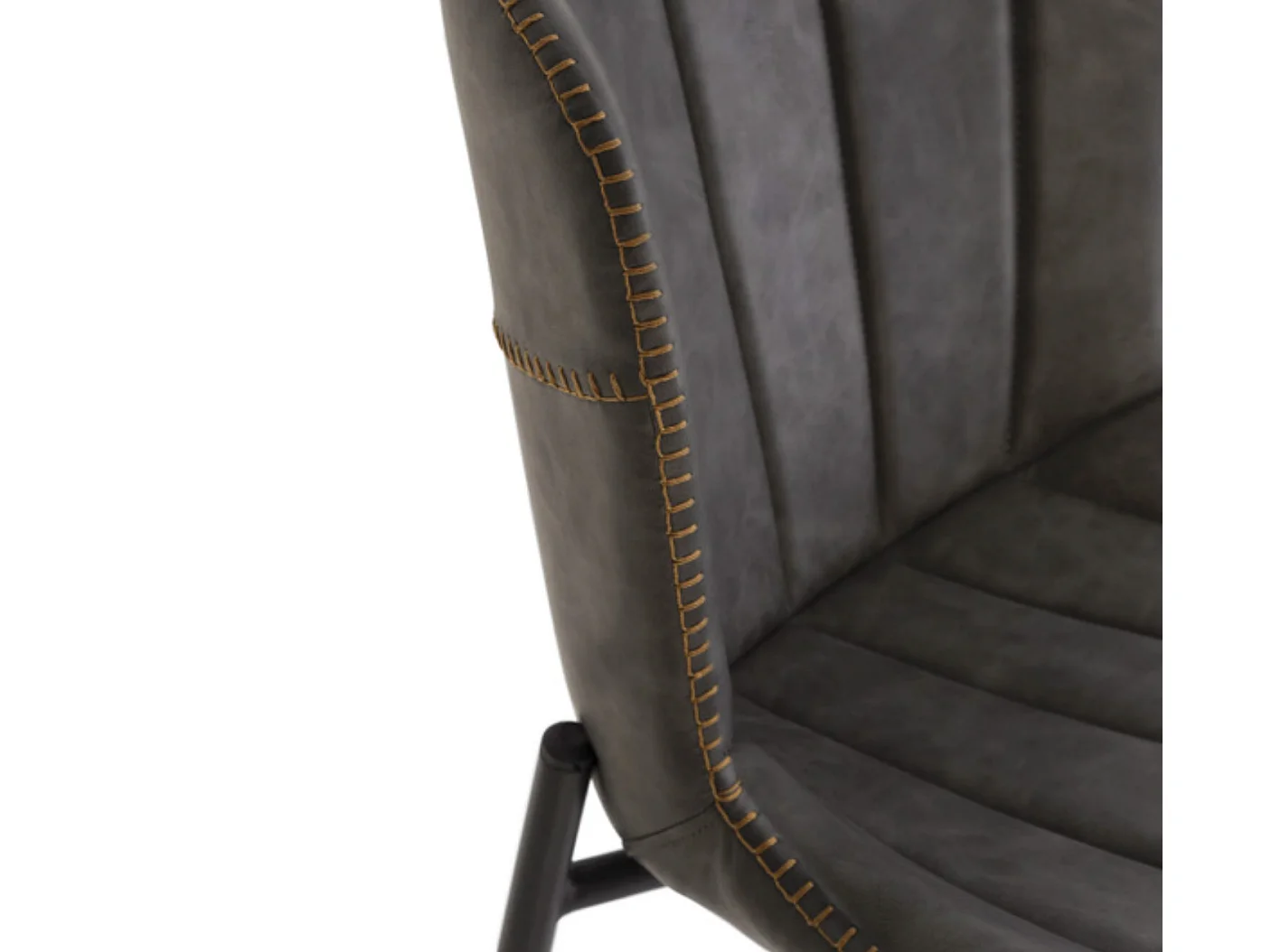 Chaise de bar industriel simili cuir Kilar-Couleur Gris