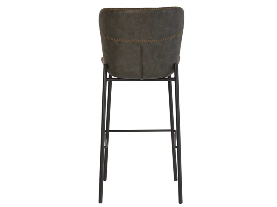 Chaise de bar industriel simili cuir Kilar-Couleur Gris