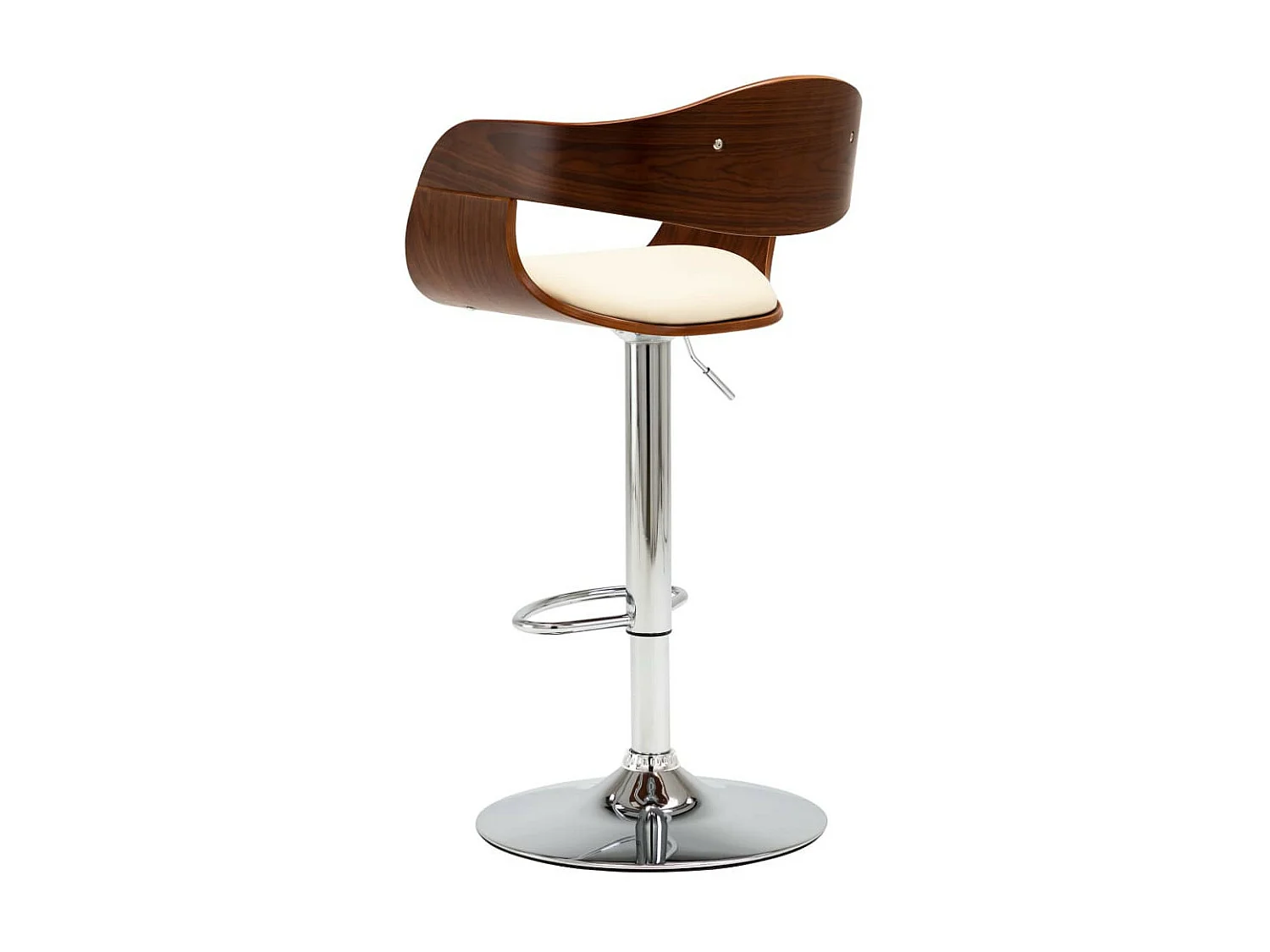 Chaise de bar Crème Bois courbé et similicuir