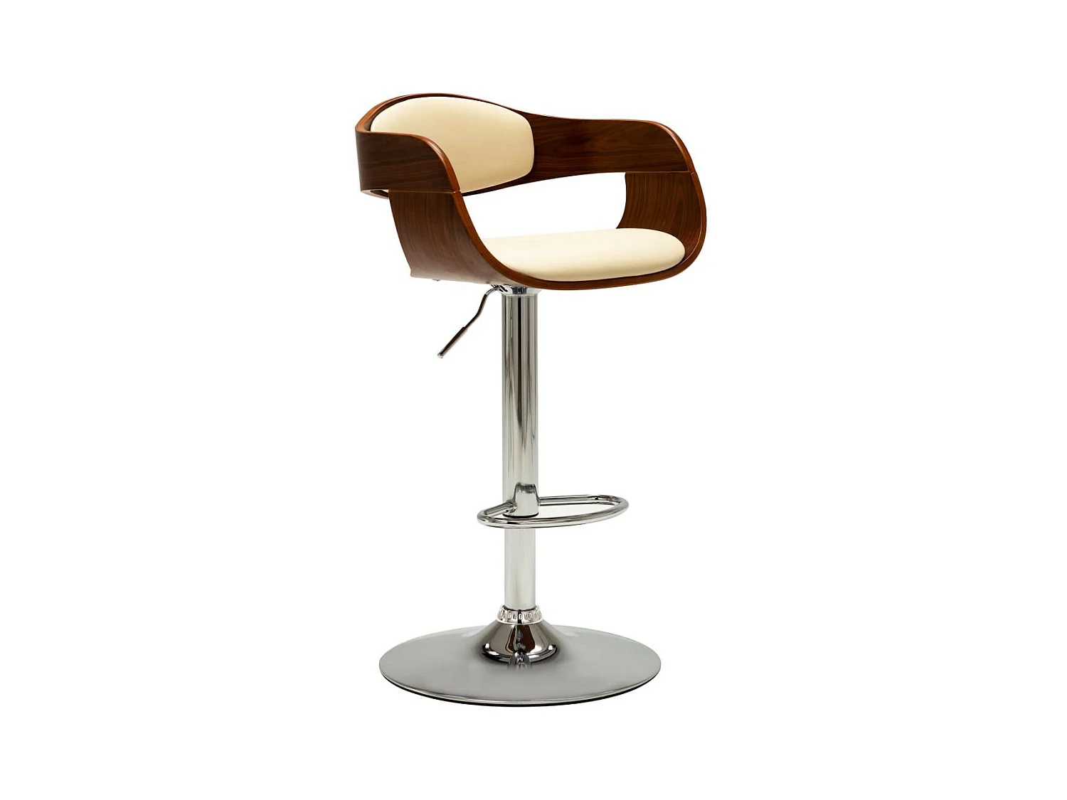 Chaise de bar Crème Bois courbé et similicuir