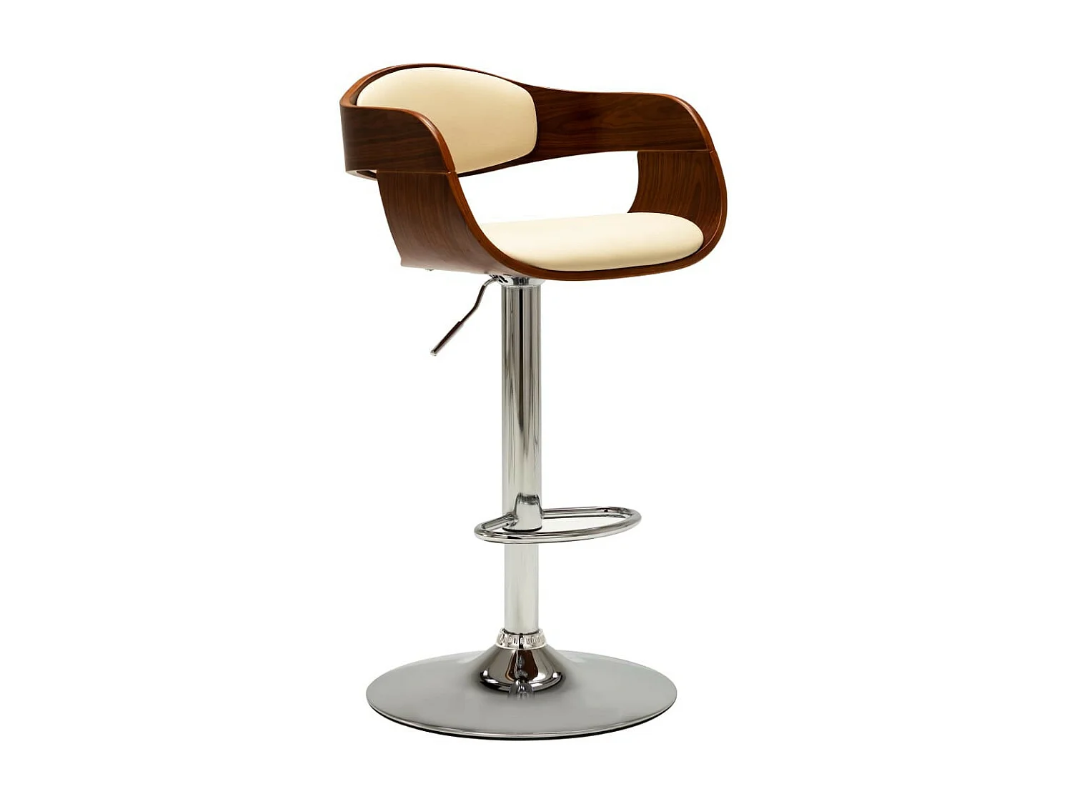 Chaise de bar Crème Bois courbé et similicuir