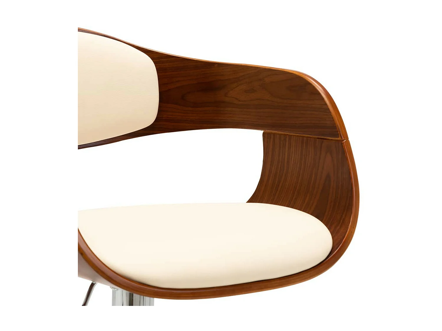 Chaise de bar Crème Bois courbé et similicuir