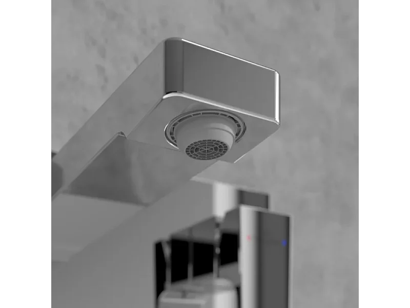 Mitigeur lavabo mural VILLEROY ET BOCH Architectura Square avec vidage Push Open Chrome + corps encastré