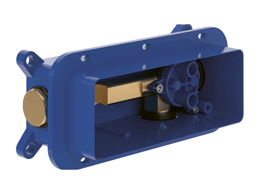 Mitigeur lavabo mural VILLEROY ET BOCH Architectura Square avec vidage Push Open Chrome + corps encastré