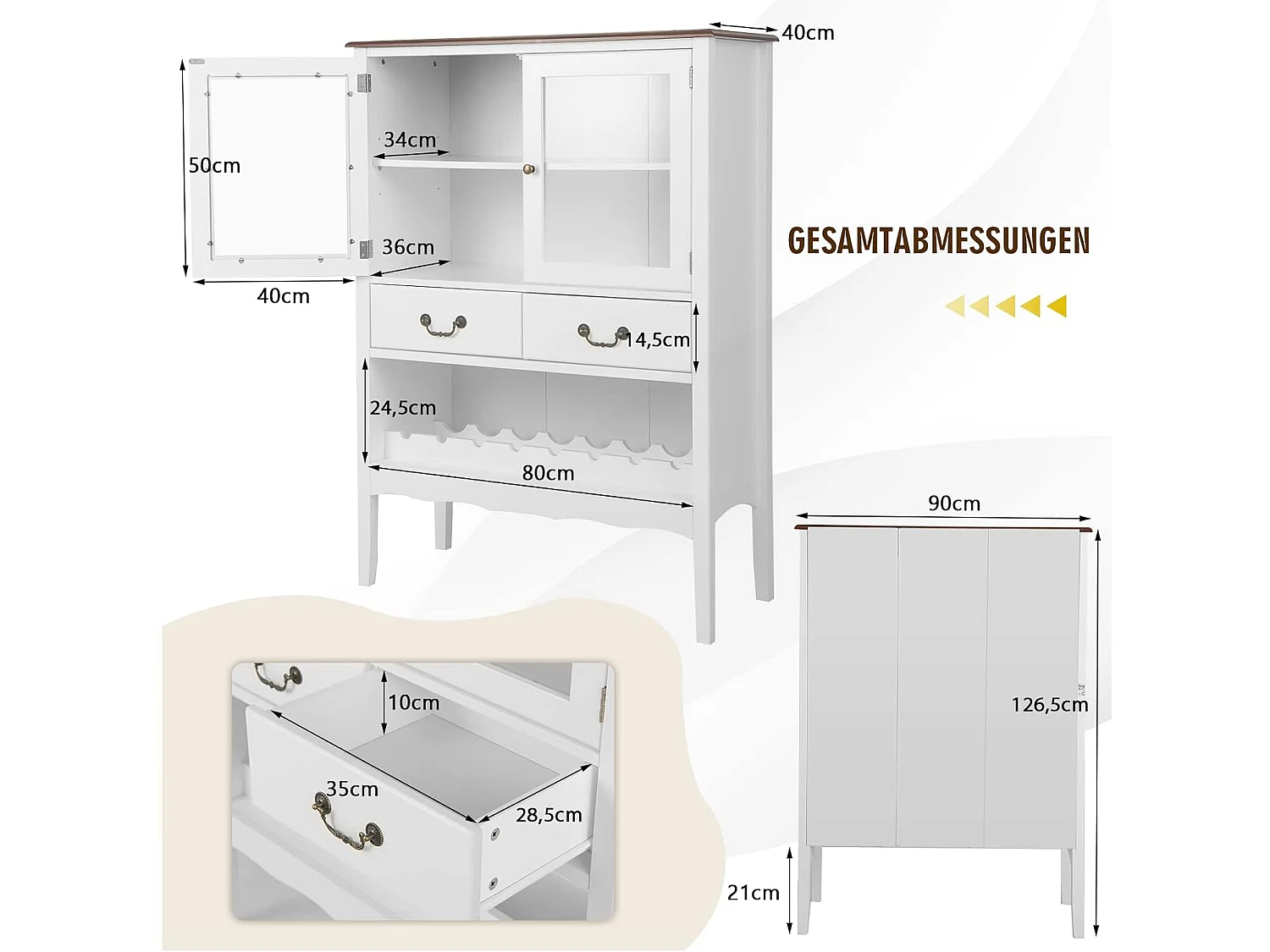 Weinschrank aus Kiefernholz