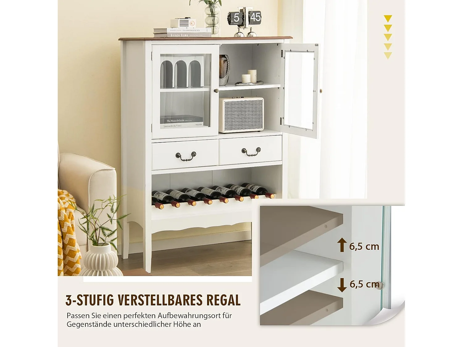 Weinschrank aus Kiefernholz