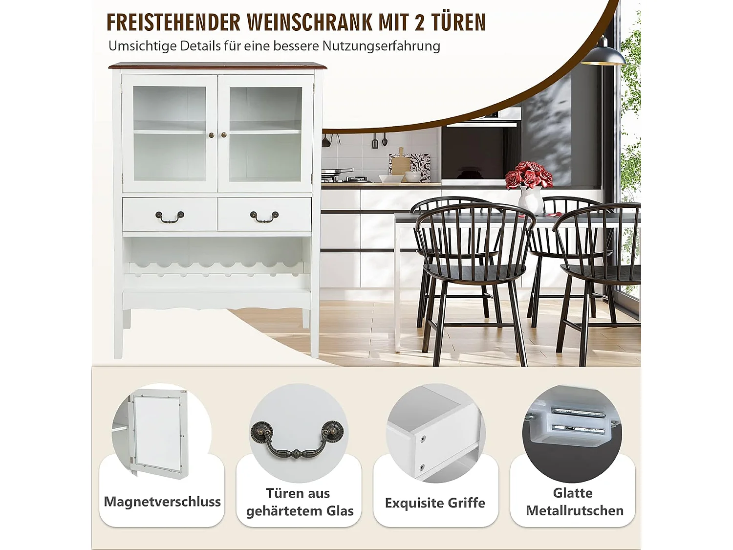 Weinschrank aus Kiefernholz