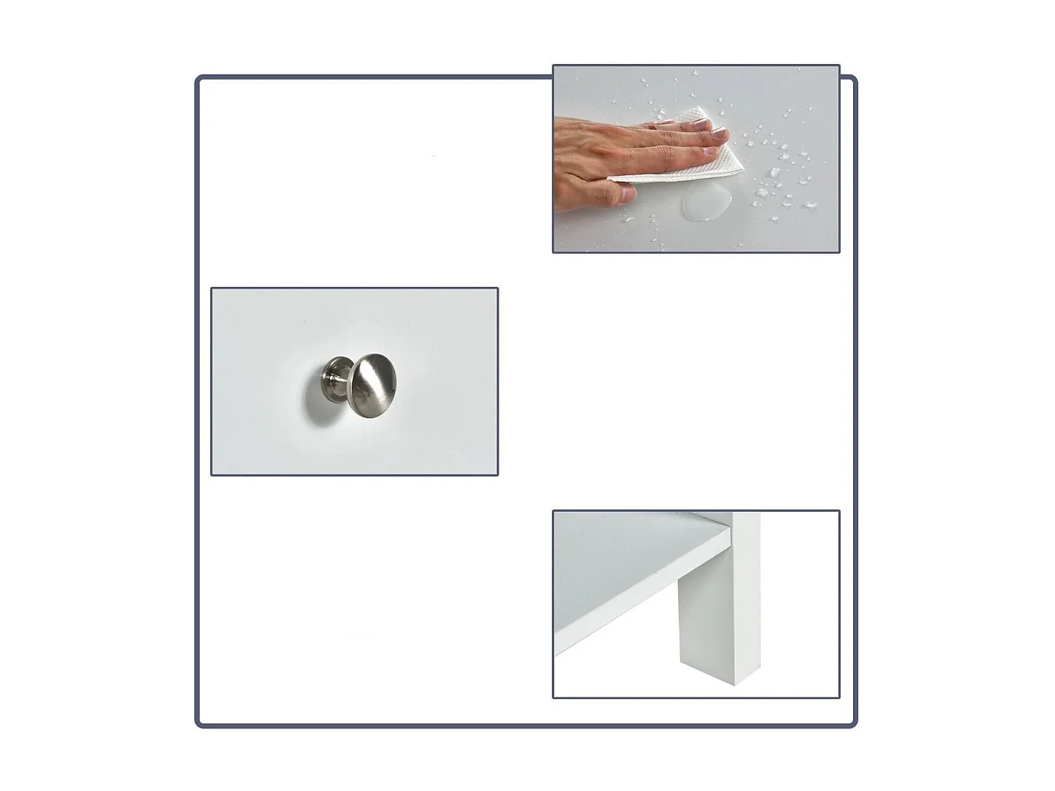 Set 2 comodini moderni con cassetto e mensola, Tavolini con 2 livelli per salone camera da letto corridoio Bianco