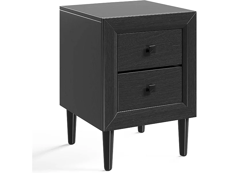 2er Set Nachttische Holz Beistelltisch mit 2 Schubladen Kaffeetisch modern Sofatisch Schwarz