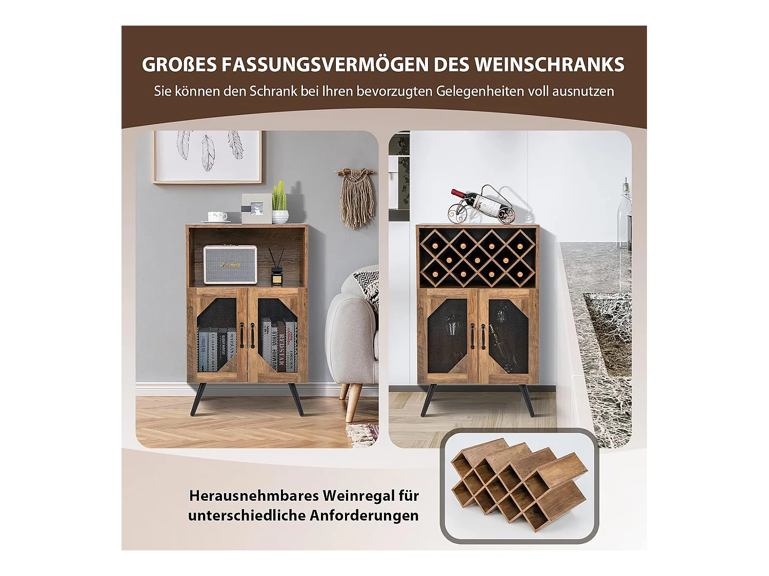 Vintage Weinschrank Weinregal