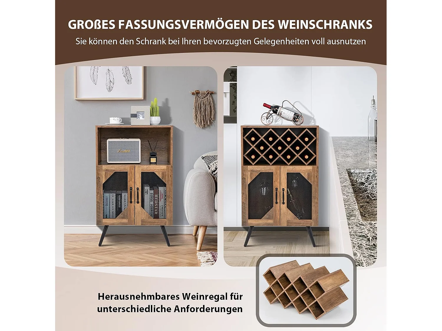 Vintage Weinschrank Weinregal