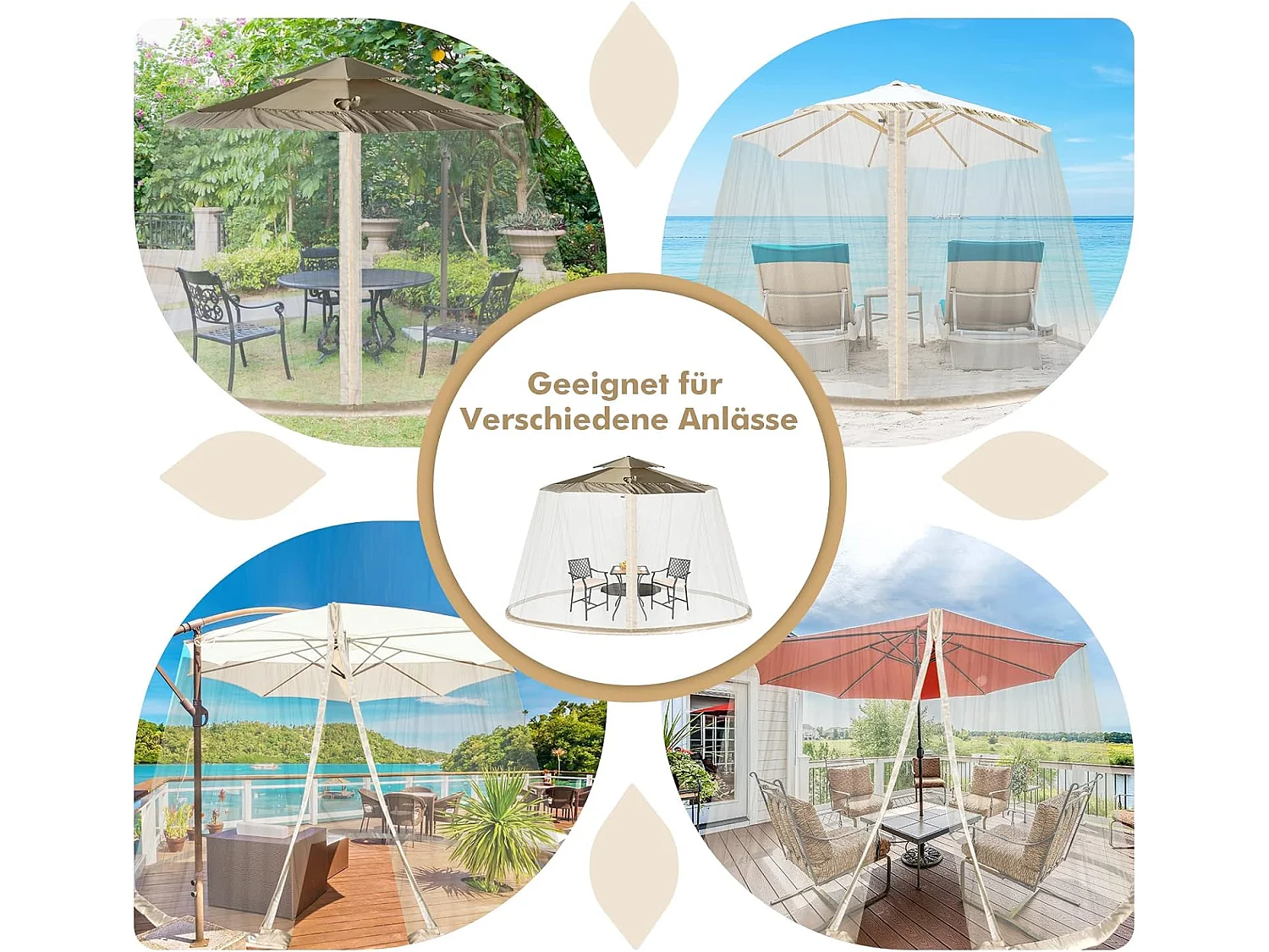 verstellbares Moskitonetz mit 2 Türen