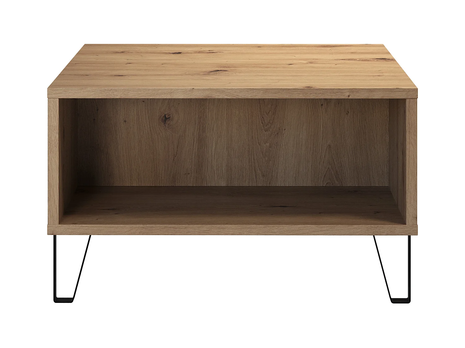 Table basse - Mélaminé chêne- Naturel - 60 - 37 - 60 cm
