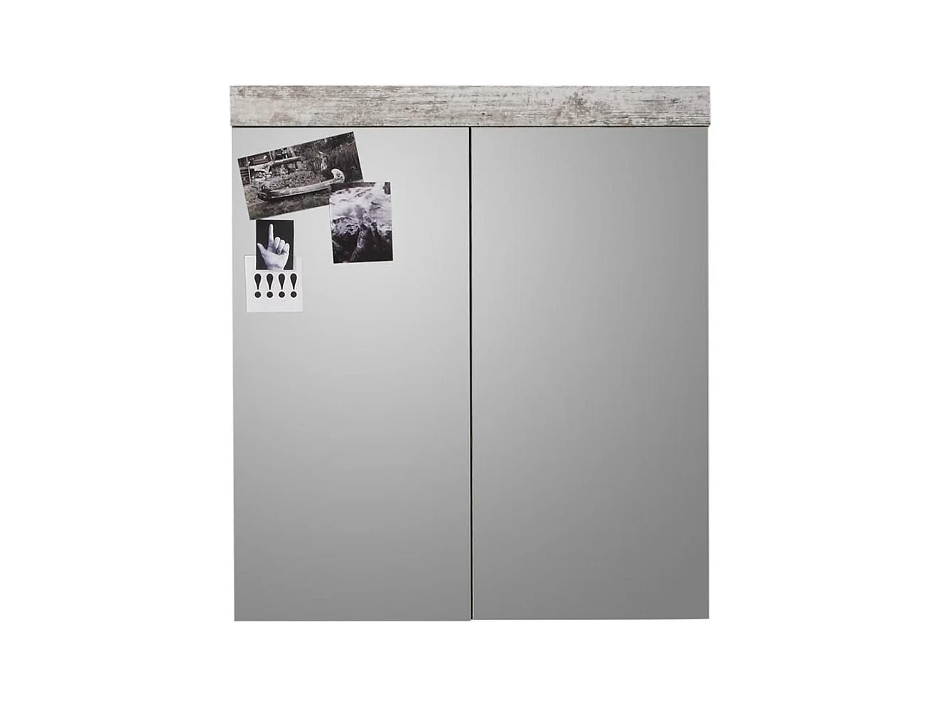 Armoire de toilette 2 portes mélaminé blanc avec miroir Cali