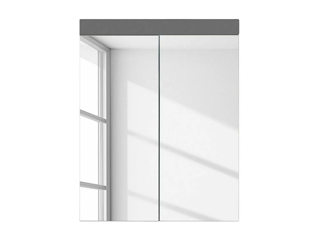 Kelia glanzend wit en grijze wandkast 60 cm