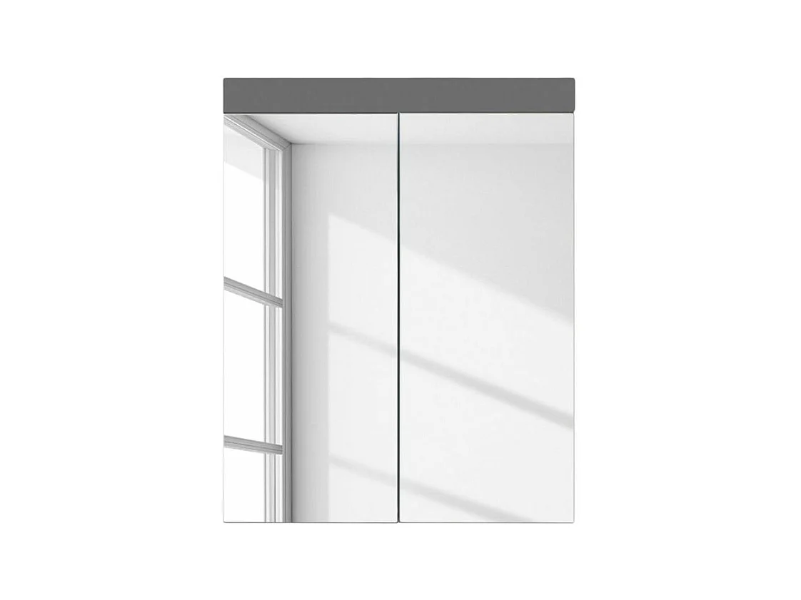 Armoire murale blanc et gris brillant Kelia 60cm