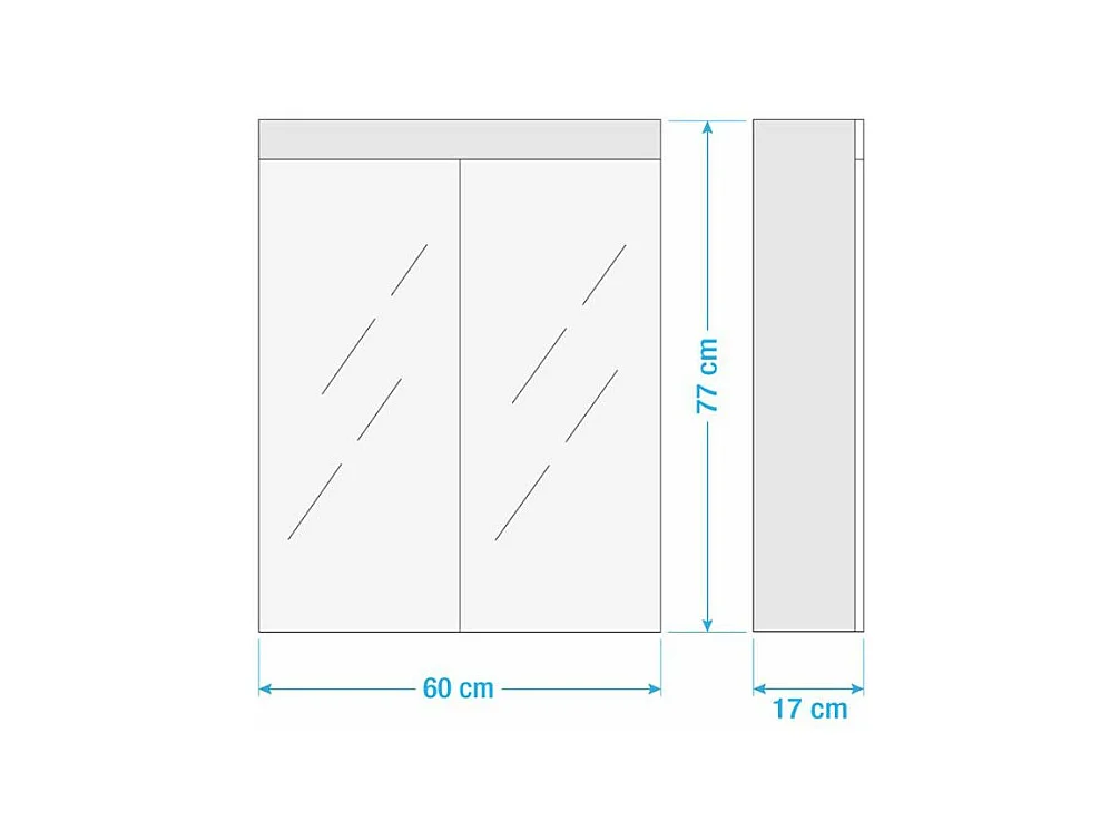 Armoire murale blanc et gris brillant Kelia 60cm