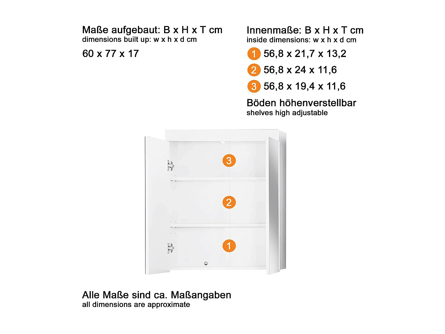 Armoire murale blanc et gris brillant Kelia 60cm