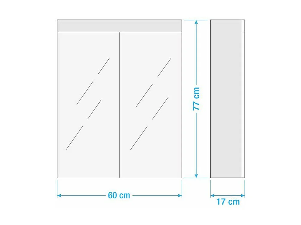 Armoire murale blanc et gris brillant Kelia 60cm