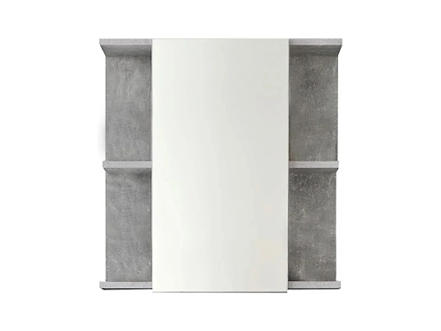 Armoire de toilette 1 porte mélaminé blanc et gris avec miroir Lenny