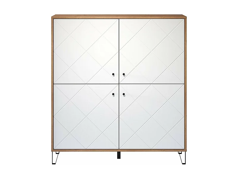 Buffet alto de 4 puertas blanco mate L123 cm - Touch