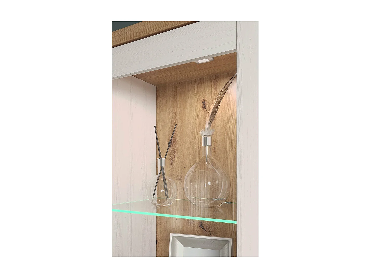 Vaisselier 2 portes dont une avec verre trempé L95 cm - Shade