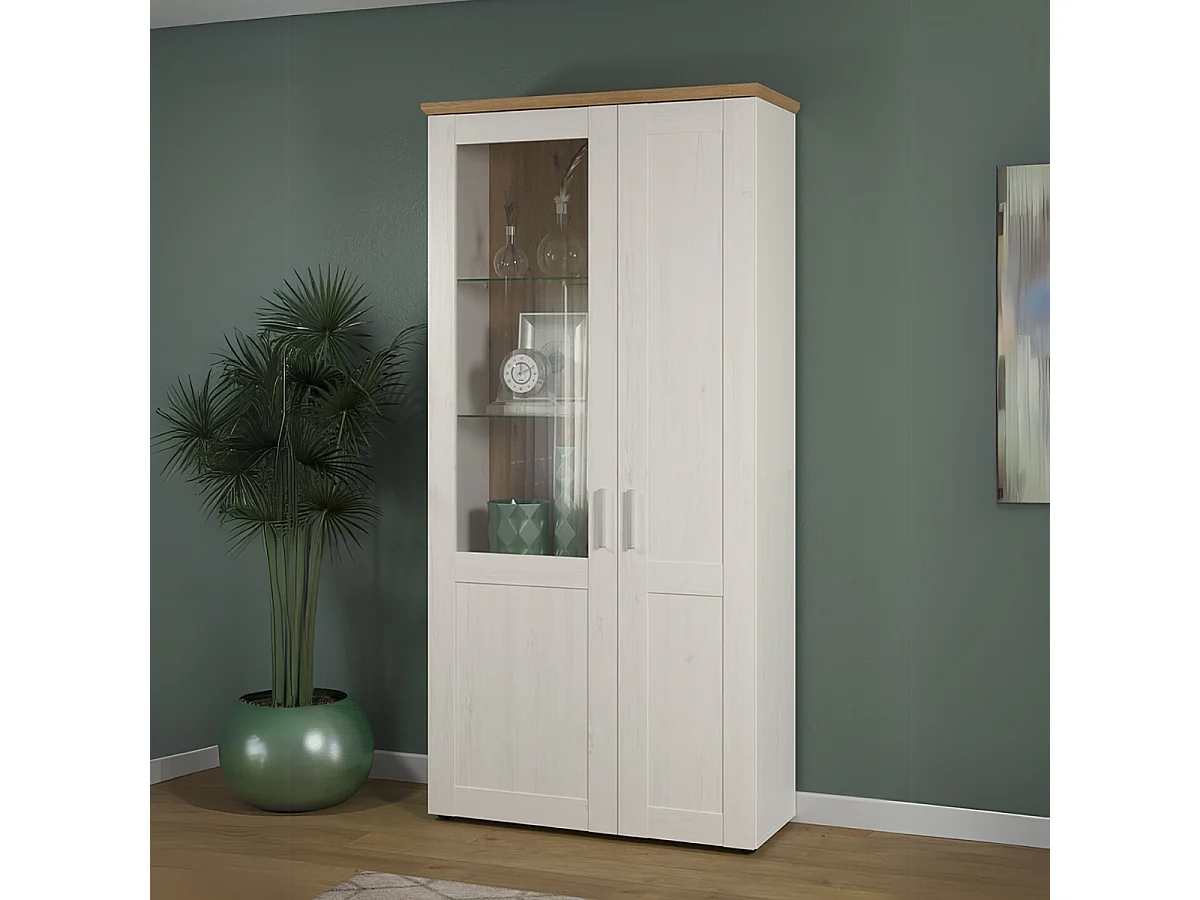 Vaisselier 2 portes dont une avec verre trempé L95 cm - Shade