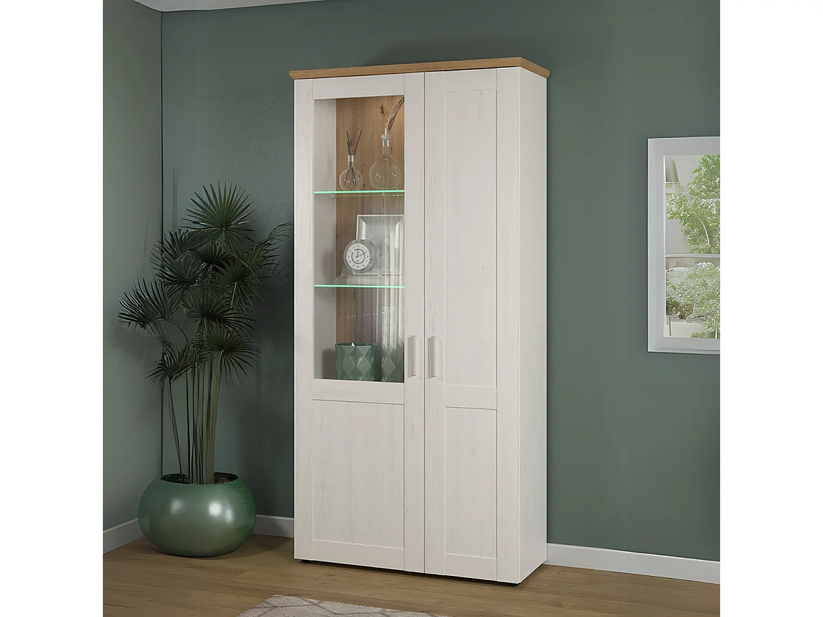 Vaisselier 2 portes dont une avec verre trempé L95 cm - Shade