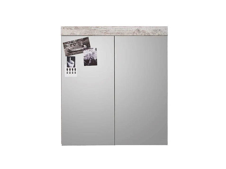 Meuble salle de bain mélaminé. Armoire de toilette avec miroir. L - H - P : 72 - 79 - 17 cm