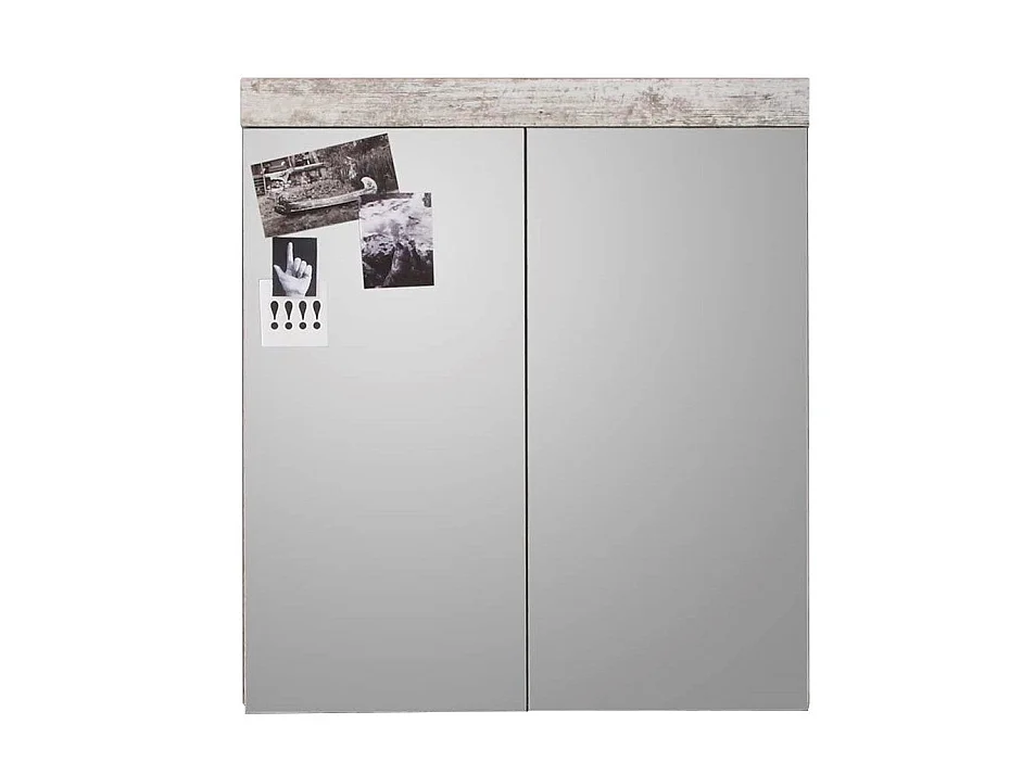 Meuble salle de bain mélaminé. Armoire de toilette avec miroir. L - H - P : 72 - 79 - 17 cm