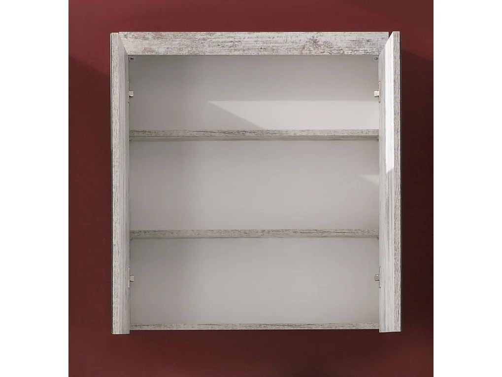 Meuble salle de bain mélaminé. Armoire de toilette avec miroir. L - H - P : 72 - 79 - 17 cm