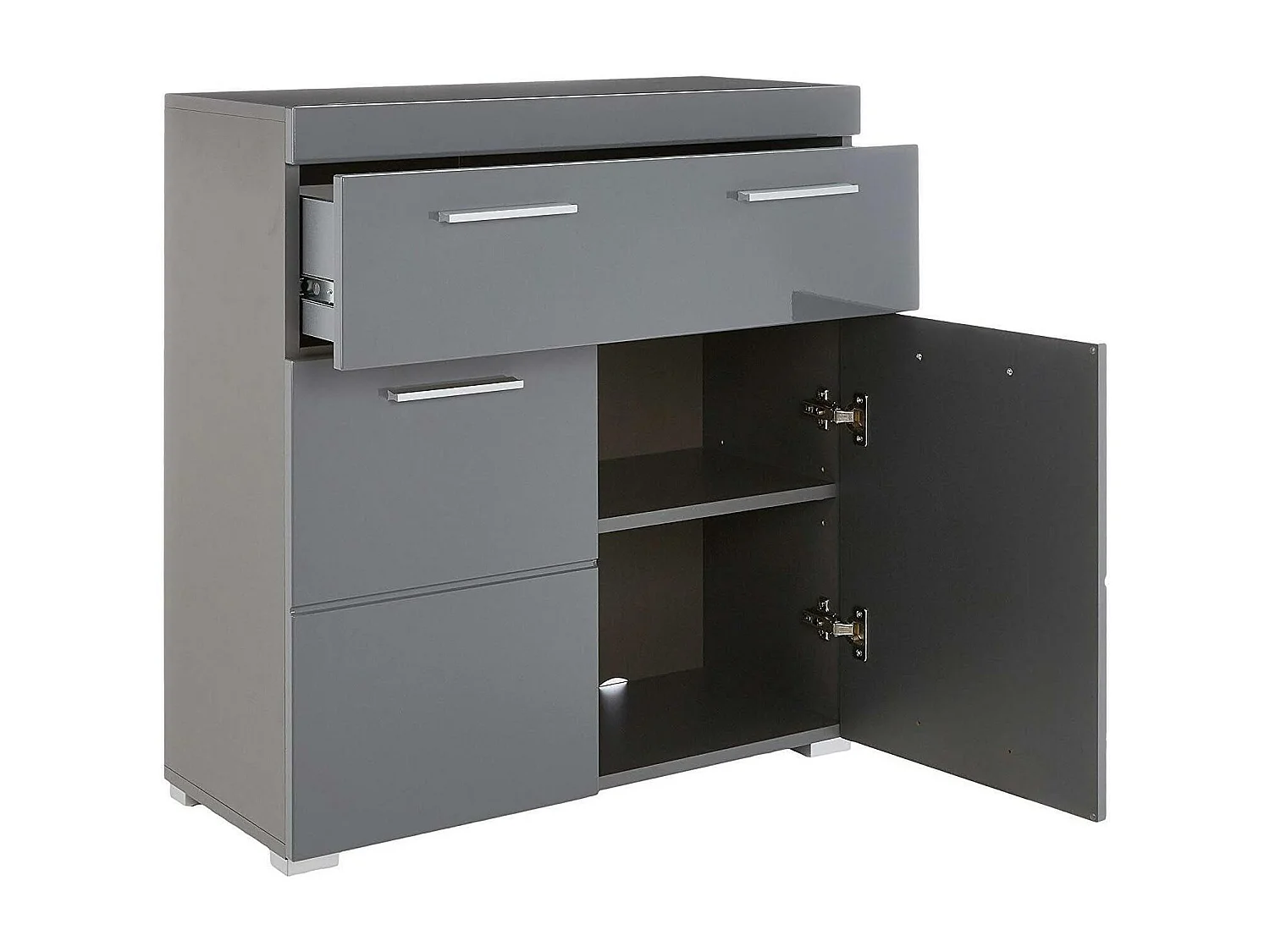 Meuble bas - Mélaminé - Gris - 73 - 79 - 31 cm