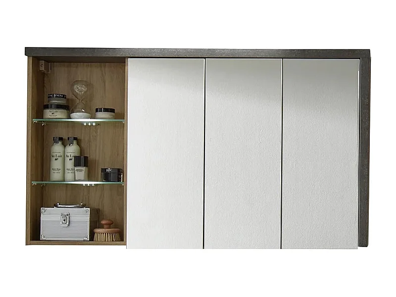 Bovenkast met 3 spiegeldeuren en 1 plank Babel 123 cm