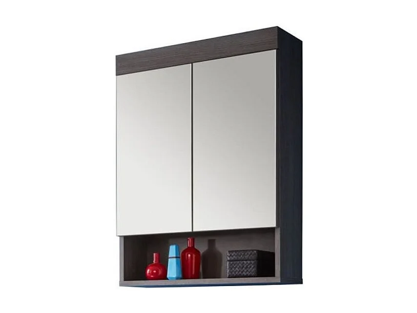 Donker eiken melamine 2-deurs badkamermeubel met Rune spiegel