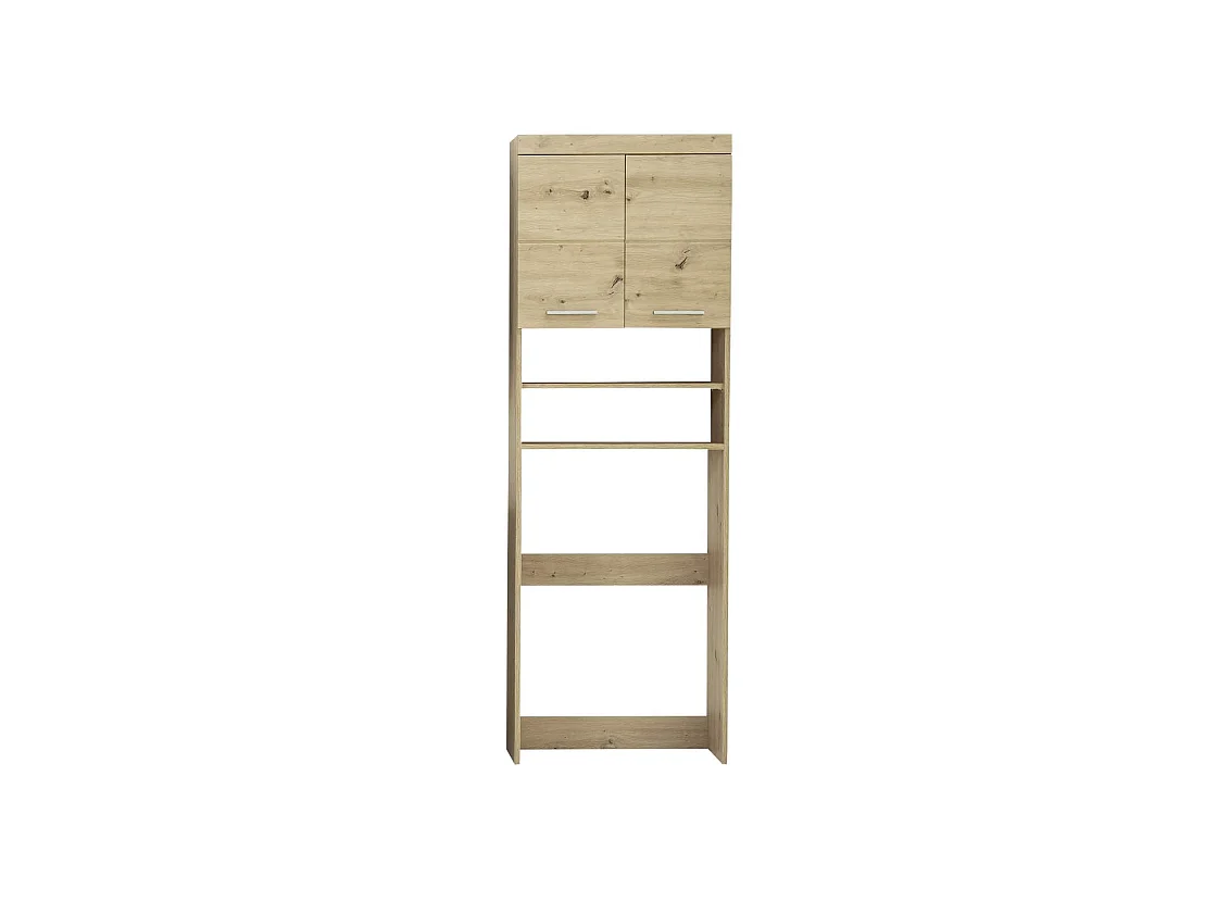 Meuble de salle de bain mélaminé emplacement lave linge. Chêne. L-H-P : 63 - 187 - 24 cm.