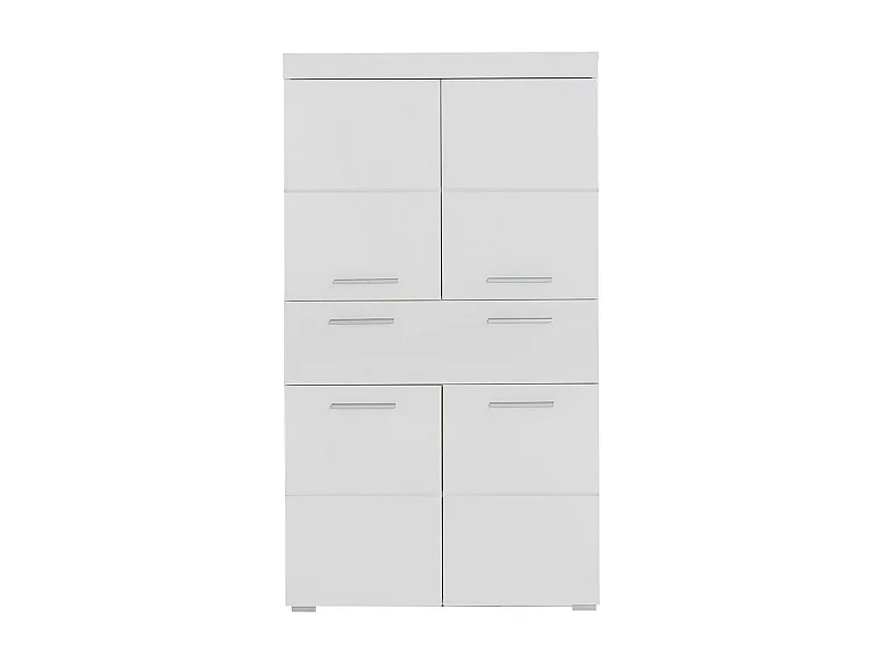 Meuble de salle de bain mélaminé - Meuble Commode. Blanc brillant. L-H-P : 73 - 132 - 31 cm