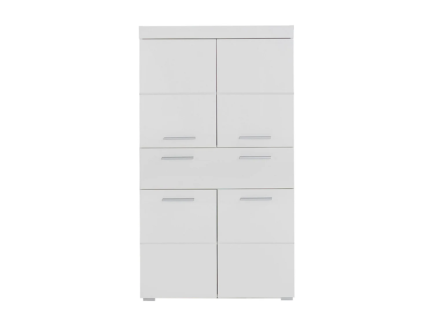 Meuble de salle de bain mélaminé - Meuble Commode. Blanc brillant. L-H-P : 73 - 132 - 31 cm