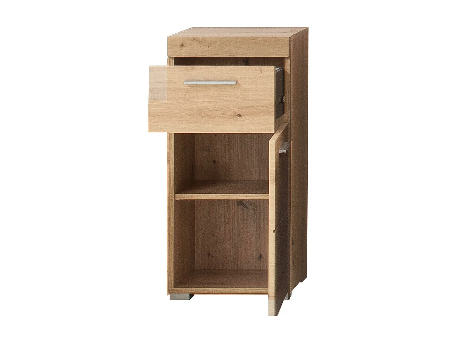 Meuble bas - Mélaminé chêne - Naturel - 37 - 79 - 31 cm