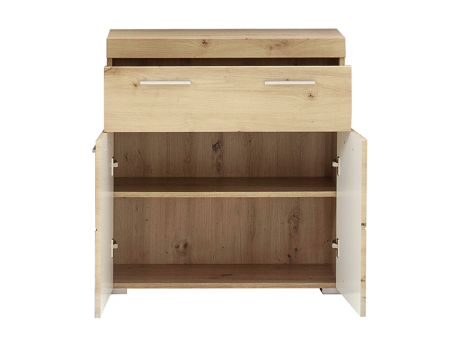 Meuble bas - Mélaminé chêne - Naturel - 73 - 79 - 31 cm