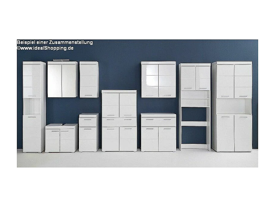 Armoire murale avec miroir blanc brillant Kelia 60cm