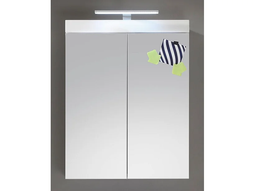 Armoire murale avec miroir blanc brillant Kelia 60cm