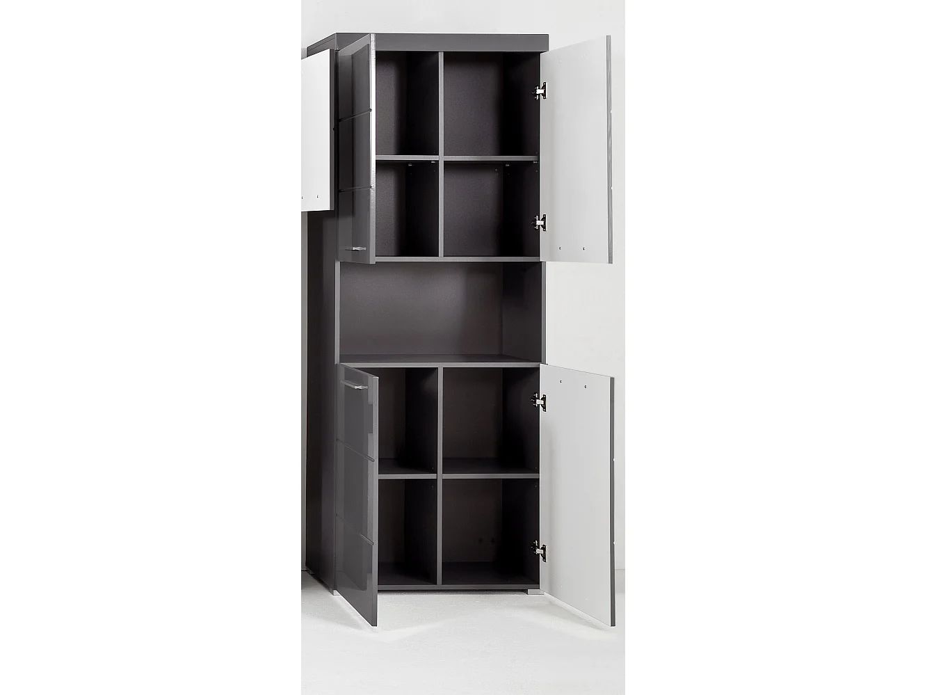 Meuble de salle de bain mélaminé - Meuble Colonne. Gris. L-H-P : 73 - 190 - 31 cm