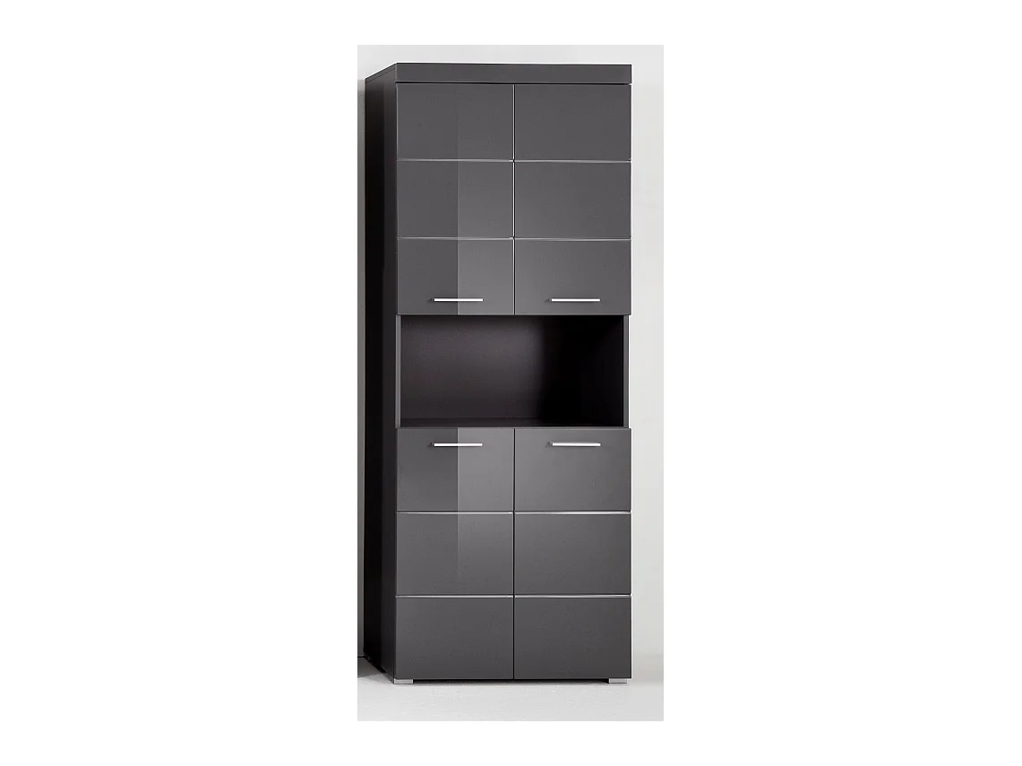 Meuble de salle de bain mélaminé - Meuble Colonne. Gris. L-H-P : 73 - 190 - 31 cm