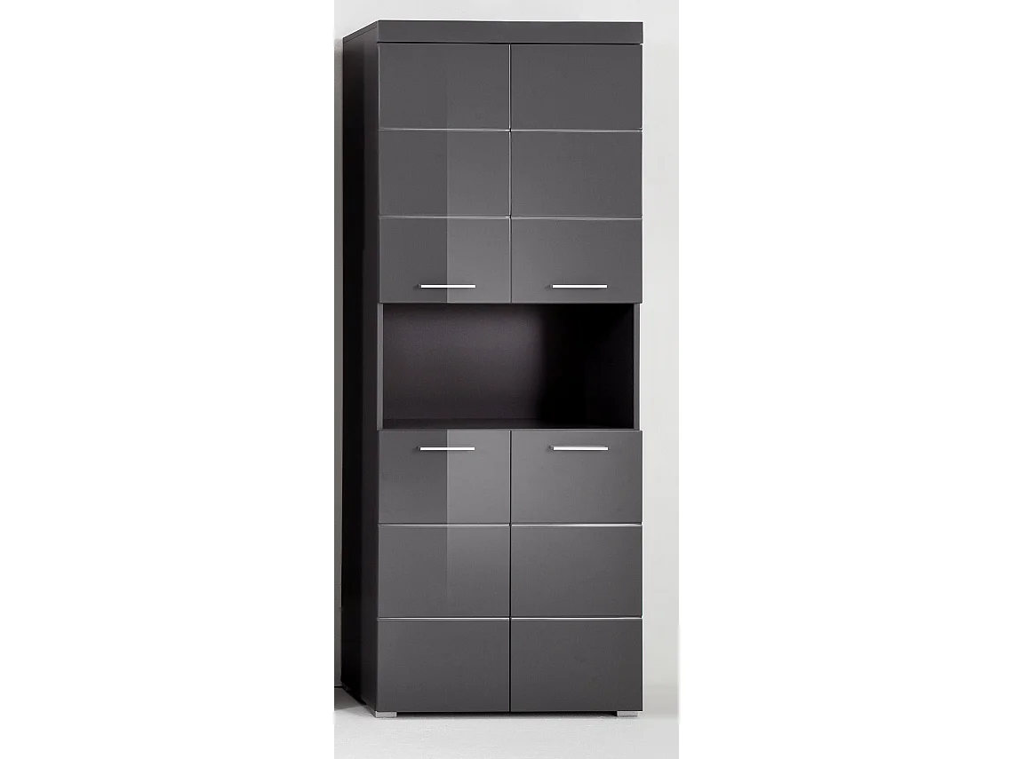 Meuble de salle de bain mélaminé - Meuble Colonne. Gris. L-H-P : 73 - 190 - 31 cm