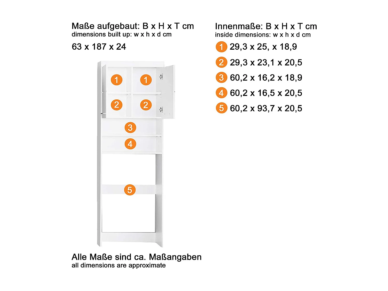 Kelia licht eiken bovenkast wasmachine