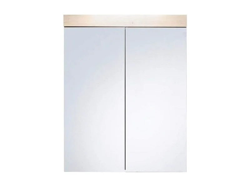 Armoire murale blanc brillant et chêne clair Kelia 60cm