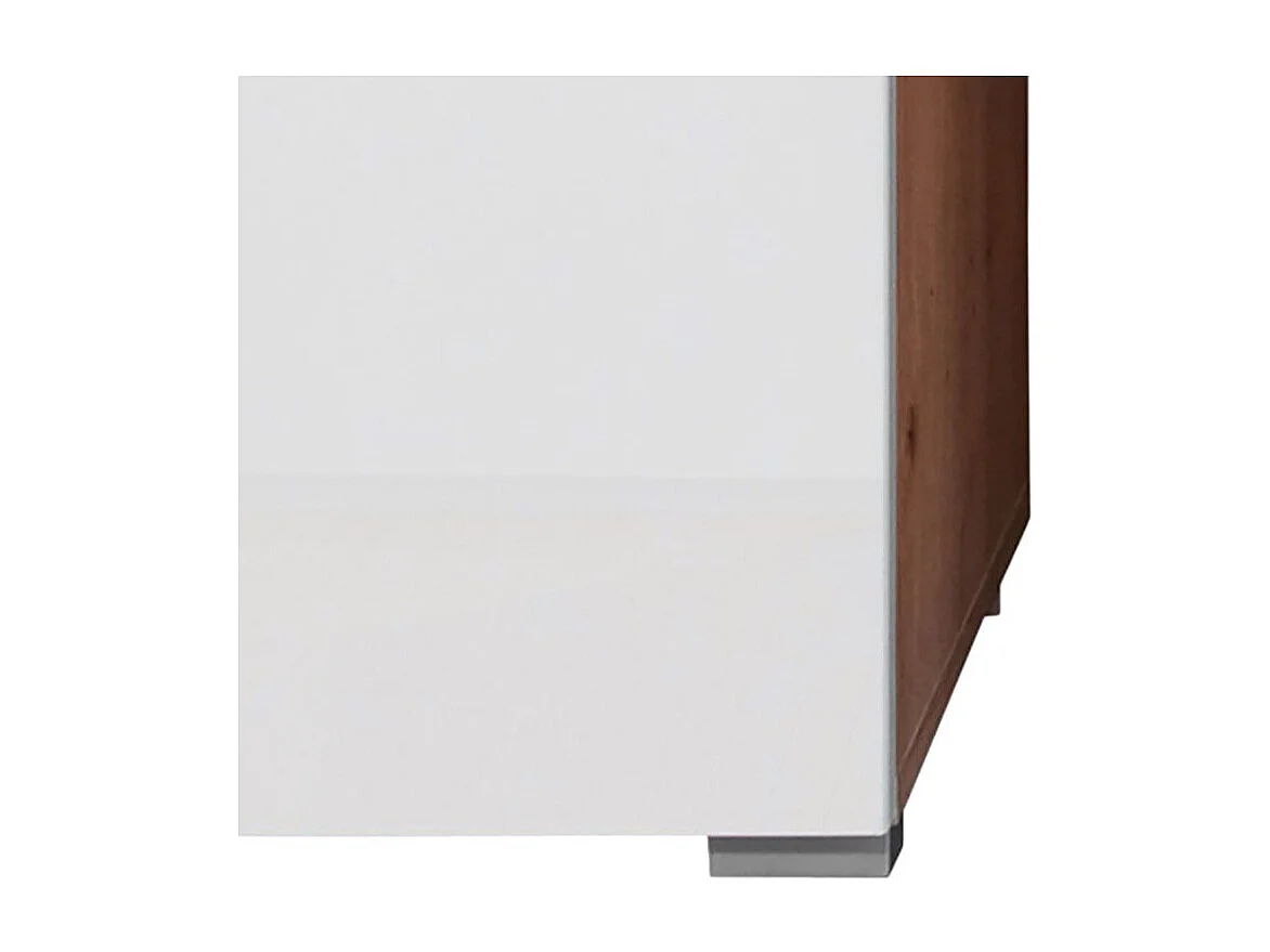 Colonne de salle de bain blanc brillant et chêne noueux Kelia 37cm