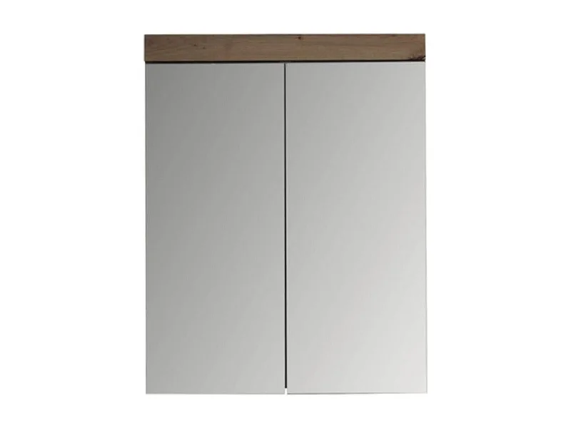 Armoire murale blanc brillant et chêne noueux Kelia 60cm