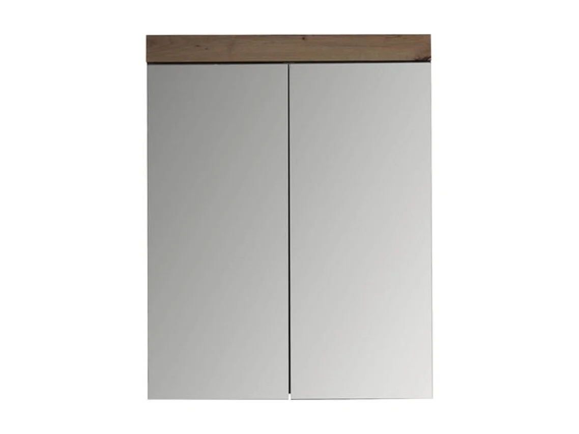 Armoire murale blanc brillant et chêne noueux Kelia 60cm